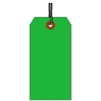 #5 (4 3/4 x 2 3/8) 13 POINT GREEN WIRED TAGS 1000s