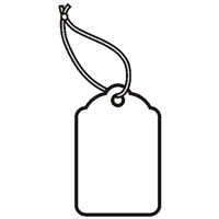 1-15/16 X 1-1/4 WHITE MERCHANDISE TAGS w/white knotted polyester string  1000s