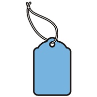 2-3/4 X 1-3/4 BLUE MERCHANDISE TAGS w/white knotted polyester string  1000s