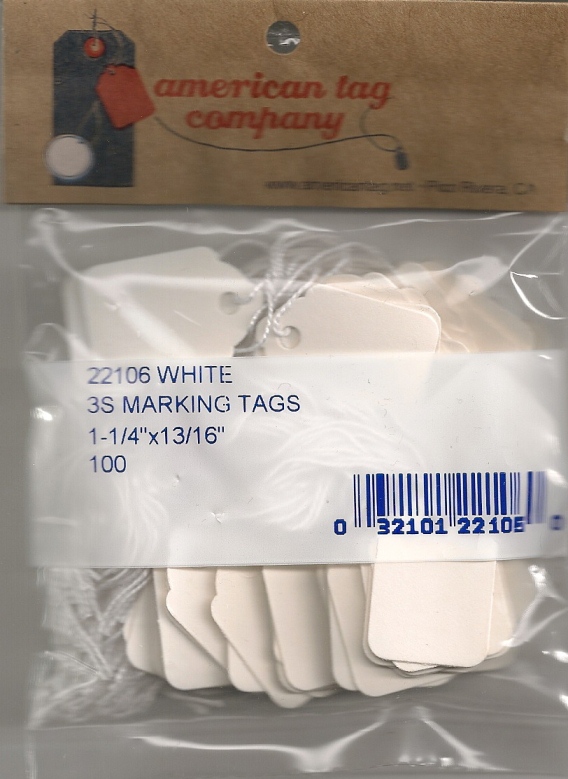(3 1/4 x 2) WHITE STRUNG TAGS 100s