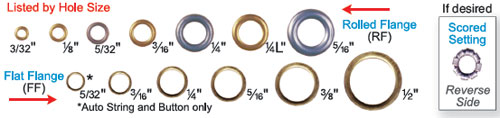 1/8" EYELETS BRASS 1000s